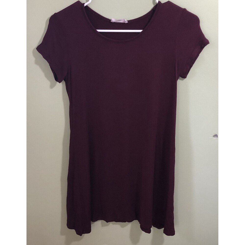 Full Tilt Tilly's Girls Tee Shirt Dress Burgundy Size Large